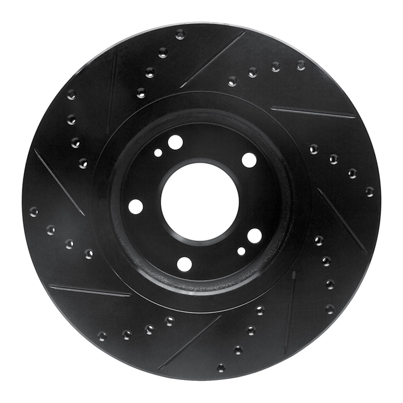 Hyundai XG350 Brake Rotor (1) - Front Right - R1 Concepts - Drilled & Slotted - Black - `04-`11